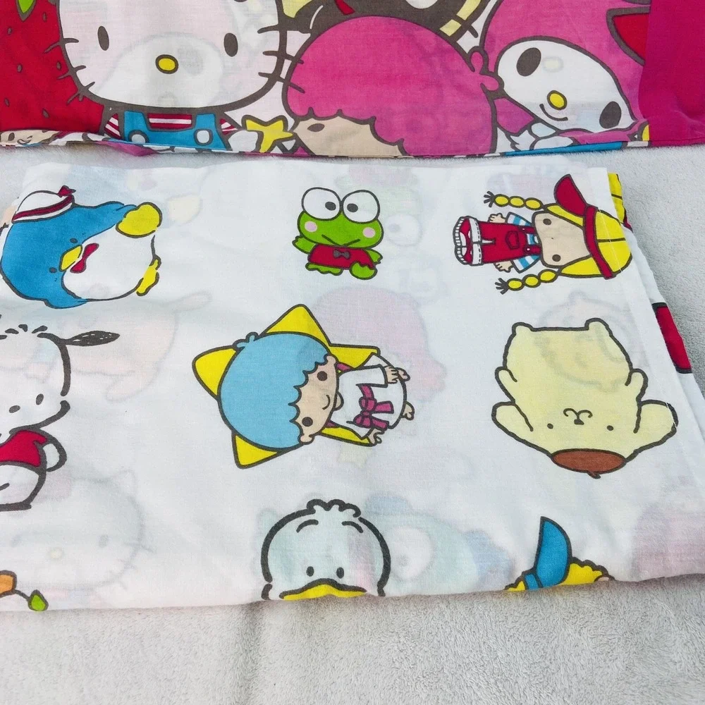 Sanrio Friends Bedding Twin Flat Sheet Pillowcase Hello Kitty 2010 Cotton Blend